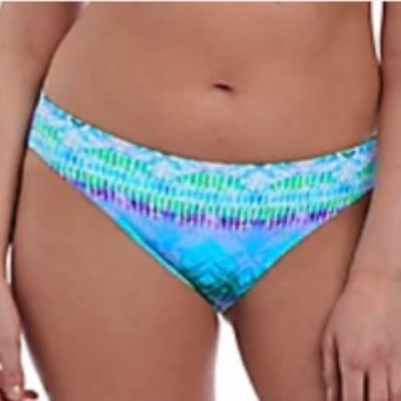 Freya Seascape Blue Lagoon 32E Underwire Plunge Bikini Swim Top w/ Small Bottom - Picture 2 of 4